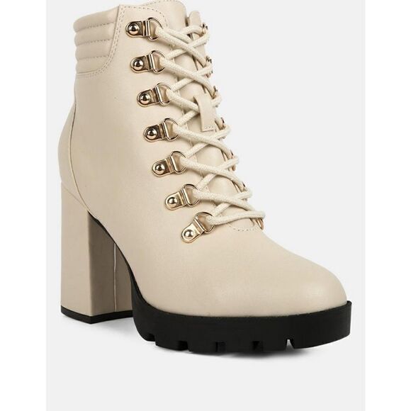 London Rag lace up block heel boots - Picture 1 of 6